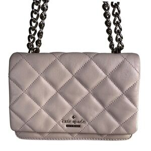 Kate Spade Quilted‎ Leather Crossbody Bag Pink Gold Chain Shoulder Bag
